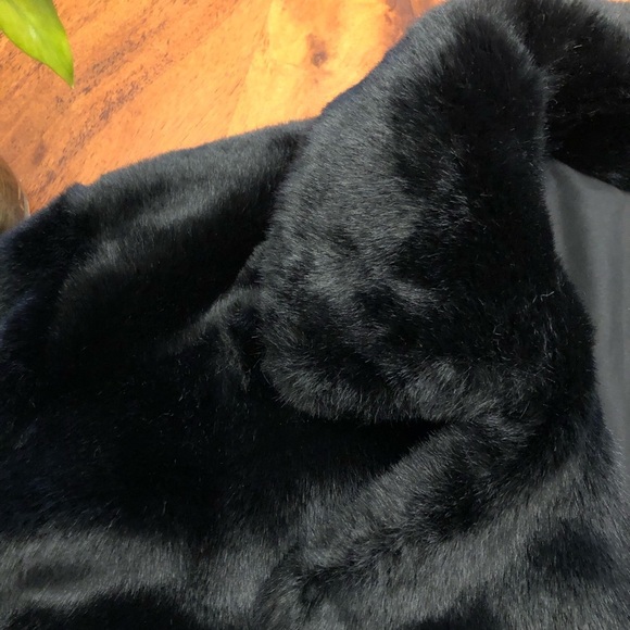 NWOT The Kooples Luxury Black Faux Fur Moto Bike Jacket Outerwear. Large. - Picture 4 of 16